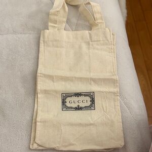 Gucci Beige Canvas Logo Tote